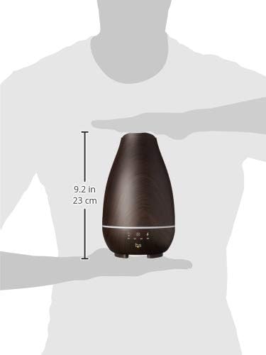 HealthSmart Essential Oil Diffuser, Cool Mist Humidifier and Aromatherapy Diffuser with 500ML Tank Ideal for Large Rooms, Adjustable Timer, Mist Mode and 7 LED Light Colors, Brown (Pack of 2)-Ruum Studio Home
