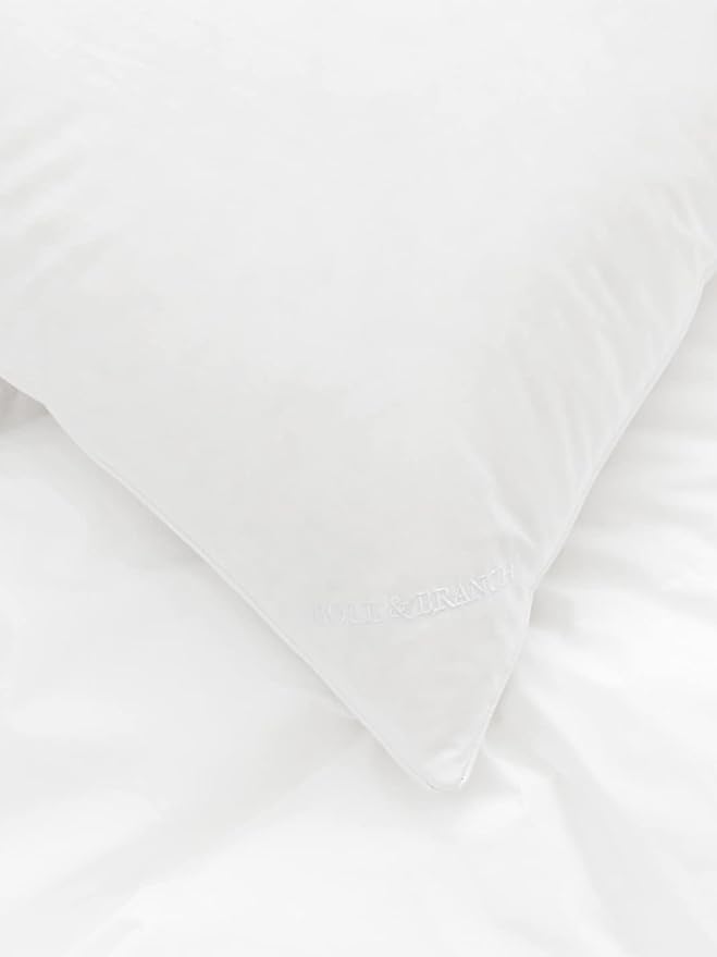 BOLL & BRANCH Down Chamber Pillow – Luxury 100% Organic Cotton Shell – Cleaner Cruelty Free US Down Bedding – Premium Comfort and Superior Head Support– Medium, Standard