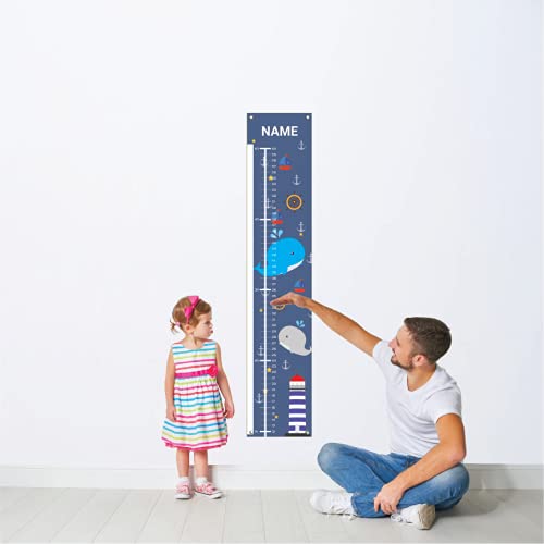 Sungwon Personalized Kids Canvas Growth Chart, Whale-Ruum Studio Home