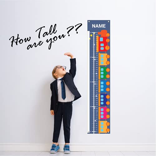 Sungwon Personalized Kids Canvas Growth Chart, Height Chart, Train-Ruum Studio Home