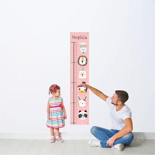 Personalized Canvas Growth Chart for Kids, Height Chart for Kids, Growth Chart Banner with Name-Ruum Studio Home