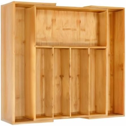 VaeFae Premium Bamboo Drawer Organizer, Expandable Silverware Drawer Organizer, Cutlery Tray with Dividers for Kitchen Utensils (Natural, Large)-Ruum Studio Home