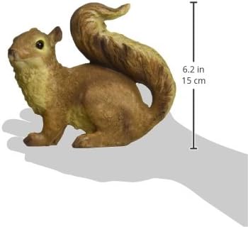 Design Toscano Scamper the Woodland Squirrel Outdoor Garden Statue, 7 Inch Tall, Cast Stone Resin, Brown Finish-Ruum Studio Home