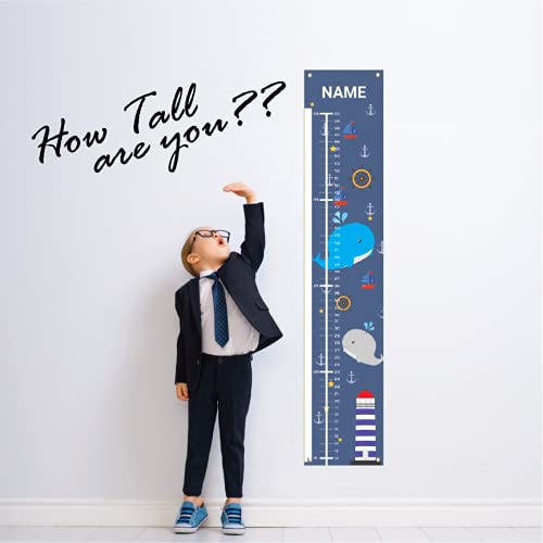 Sungwon Personalized Kids Canvas Growth Chart, Whale-Ruum Studio Home