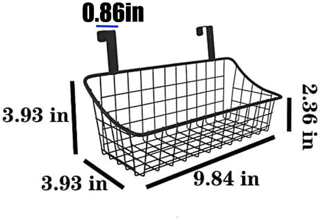 LeleCAT Over Cabinet Door Basket with hook Grid Storage Basket, Kitchen Storage Organizer,Over Cabinet Door Organizer,Hanging it behind a door or on a railing, Small, BLack,2 Pack-Ruum Studio Home