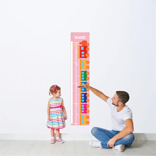 Sungwon Personalized Kids Canvas Growth Chart, Height Chart, Train-Ruum Studio Home