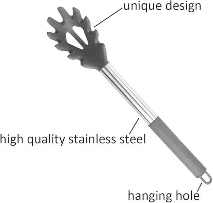 Silicone Pasta Fork, Spaghetti Server, Professional Pasta Server Spoon Heat Resistant Noodle Spoon, Spaghetti Strainer Best Cooking Tools-Ruum Studio Home