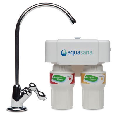 Aquasana Under Sink Water Filter System - Reduces PFAS, Lead, & Chlorine in Drinking Water - Under Counter Claryum Filtration for Kitchen - 2-Stage - Chrome Faucet - AQ-5200.56-Ruum Studio Home