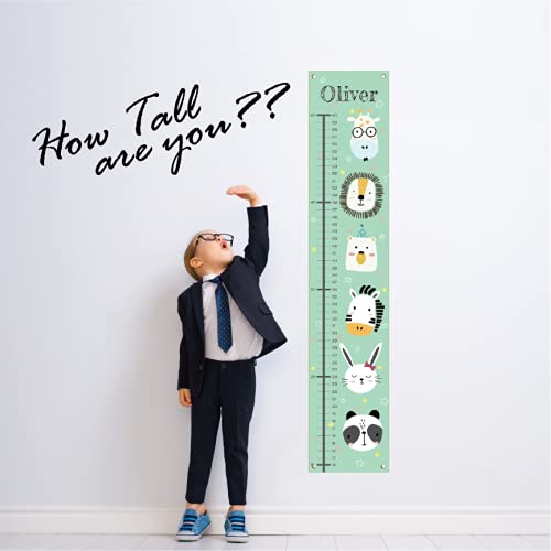 Personalized Canvas Growth Chart for Kids, Height Chart for Kids, Growth Chart Banner with Name-Ruum Studio Home