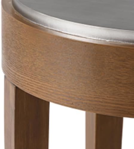 COSIEST Set of 2 Farmhouse Round End Table, 2-Tier Classic Brown Side Table, Wood Accent Table with Storage Shelf for Living Room, Bedroom, Office, Distressed Glaze Finish (Brown & Silver)-Ruum Studio Home