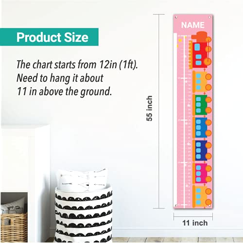 Sungwon Personalized Kids Canvas Growth Chart, Height Chart, Train-Ruum Studio Home