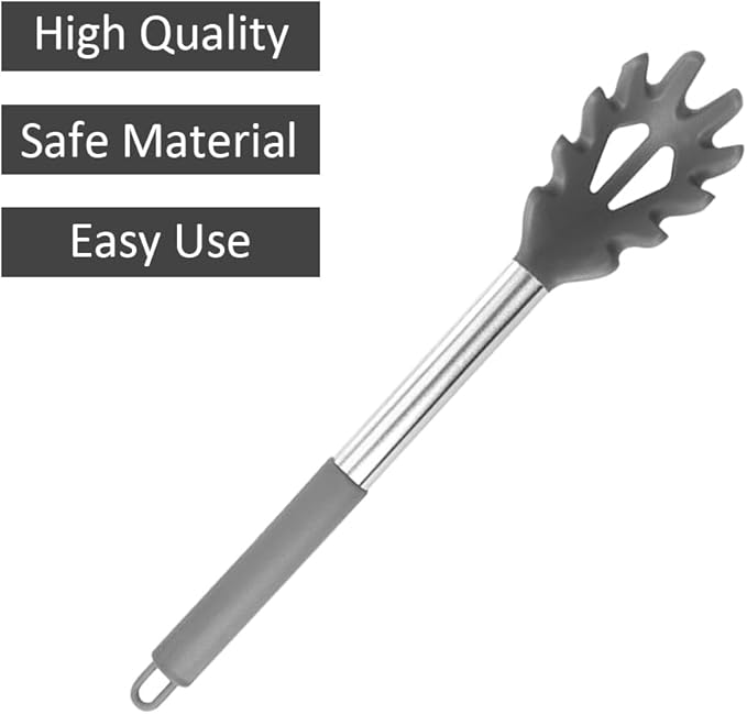 Silicone Pasta Fork, Spaghetti Server, Professional Pasta Server Spoon Heat Resistant Noodle Spoon, Spaghetti Strainer Best Cooking Tools-Ruum Studio Home