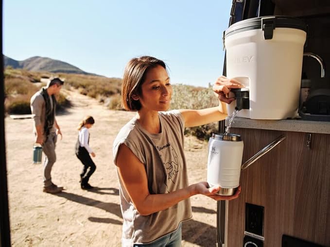STANLEY Adventure 2 Gallon Fast Flow Water Jug, Ice Water Dispenser, Insulated Beverage Cooler with Easy Pour Spigot and Latched Foam Lid