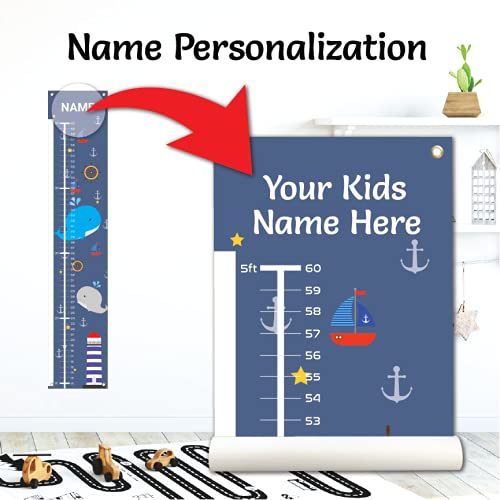 Sungwon Personalized Kids Canvas Growth Chart, Whale-Ruum Studio Home
