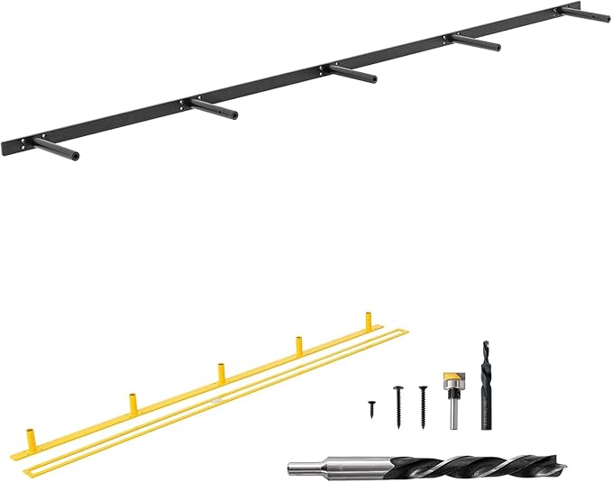 69'' Heavy-Duty Floating Shelf Bracket, Hidden Shelf Bracket for Fireplace and Shelves, if Installed on Studs, max-Load of 210 pounds, Hidden Bracket 69 inches, (with Premium Build kit)-Ruum Studio Home