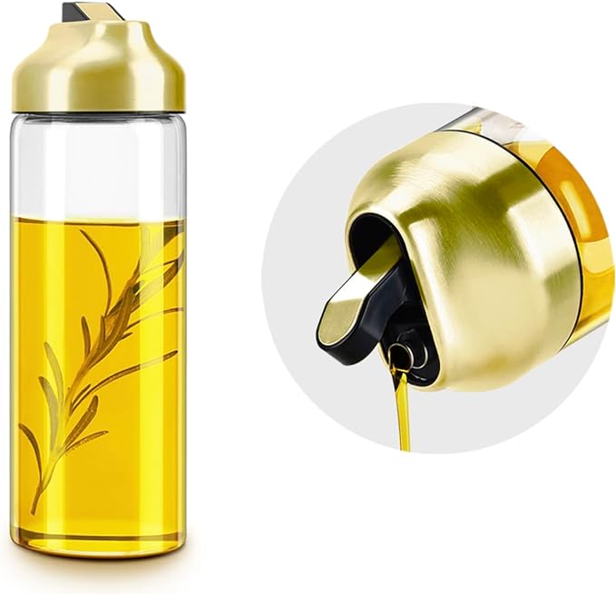Aelga Gold Oil Dispenser - Gold Kitchen Accessories-Oil Dispenser Bottle for Kitchen with Stainless Steel Spout-Ruum Studio Home
