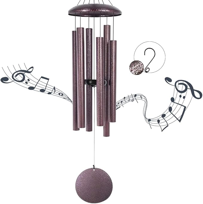 ASTARIN Wind Chimes, 36 Inch Large Metal Outdoor Chimes with 6 Tubes, Deep Tone, Tuned for Garden, Balcony, Patio & Home Decor. Bronze-Ruum Studio Home