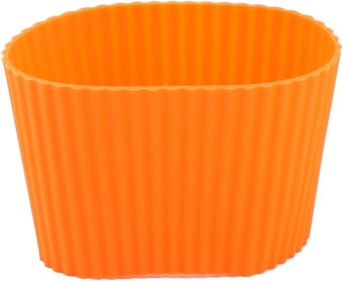 uxcell Silicone Nonslip Glass Bottle Mug Cup Sleeve Protector Cover Orange