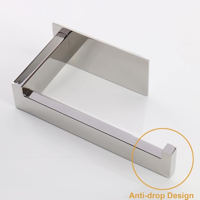 Toilet Paper Holder, Self Adhesive Tissue Holder Stainless Steel Rustproof Paper Roll Holder, No Drilling Easy to Install, Toilet Paper Rack Suitable for Office, Bathroom (Polish Chrome)-Ruum Studio Home