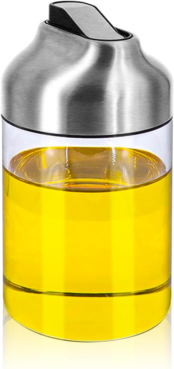 Aelga Soy Sauce Dispenser, 7oz Non-Drip Spout Oil and Vinegar Dispenser with Auto Flip Cap, Glass Oil Cruet for Kitchen Cooking-Ruum Studio Home