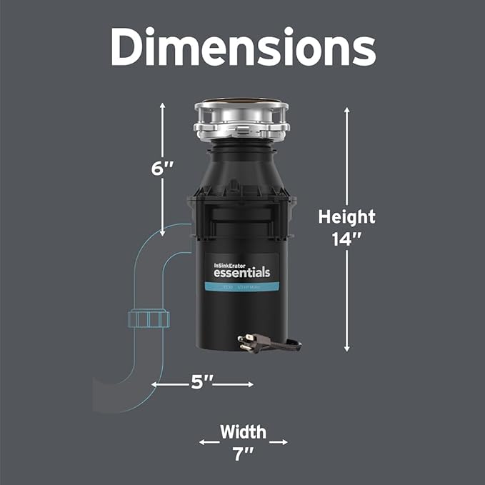 InSinkErator ES30 W/C 1/3 HP Motor Continuous Feed Kitchen Garbage Disposal with Power Cord-Ruum Studio Home