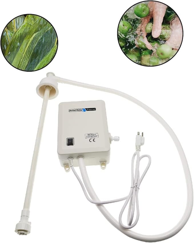 Bottle Water Dispenser Pump System Self-Priming 110V AC US Plug Drinking Water Pump Single Tube Food Grade Suitable for Coffee/Tea Maker, Water Dispenser, Refrigerator, Ice Maker-Ruum Studio Home