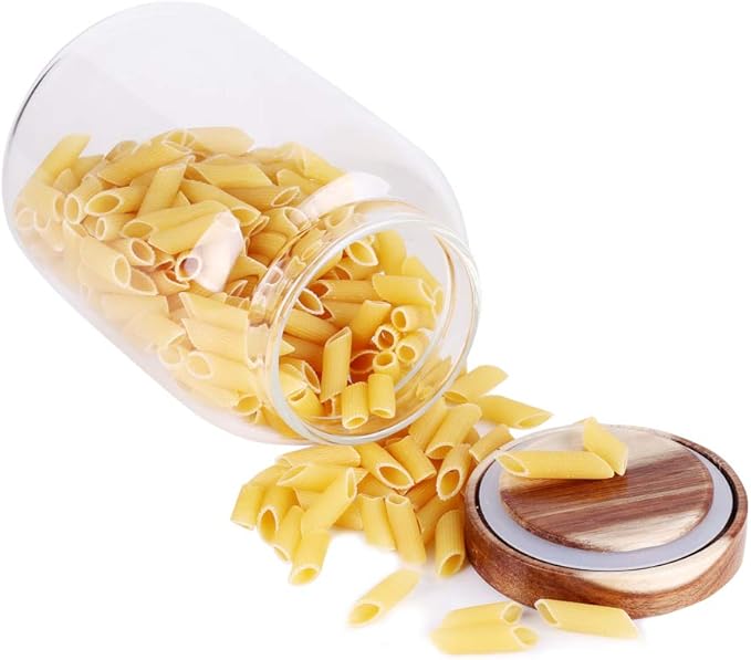 Glass Storage Jar, Food Storage Container/Canisters with Airtight Lid for Serving Tea, Coffee, Honey,.Spice, Perfect as a Cereal Dispenser (6.3 inch high)-Ruum Studio Home