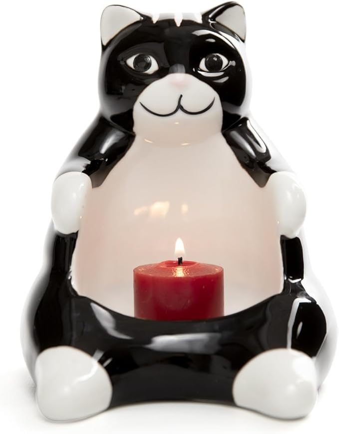 Ceramic Lazy Black Cat Home decor - Can be used as a candy dish, decorative bowl, tealight candle holder and jewelry tray | Unique Birthday gifts for Women, Mom, Grandma, Cat lover, Friend, Coworker-Ruum Studio Home