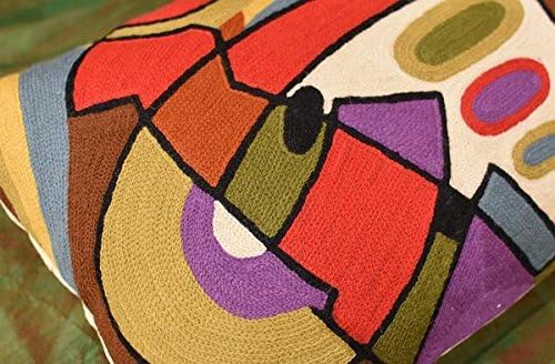 Lumbar Kandinsky Contemporary Throw Pillows - Musical | Modern Pillow Cases | Abstract Pillows | Modern Accent Pillow | Abstract Chair Cushions | Handmade Cushion | Wool Size 14x20-Ruum Studio Home