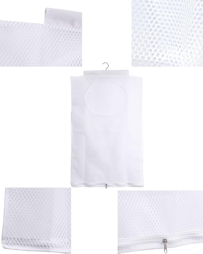 ALYER Breathable Mesh Laundry Hamper,Foldable Hanging Closet Storage Basket,Portable Space Saving Dirty Clothes Bag (White)-Ruum Studio Home