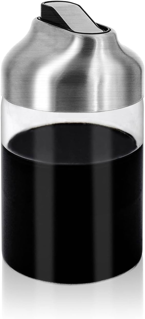 Aelga Soy Sauce Dispenser, 7oz Non-Drip Spout Oil and Vinegar Dispenser with Auto Flip Cap, Glass Oil Cruet for Kitchen Cooking-Ruum Studio Home