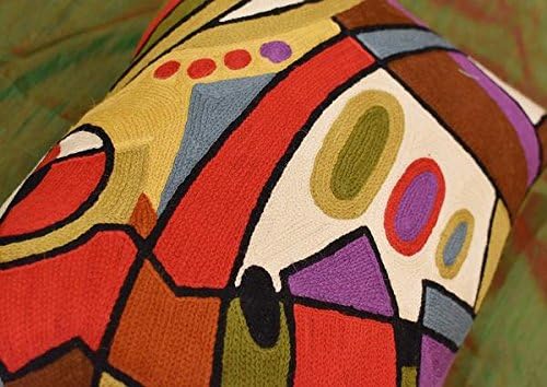 Lumbar Kandinsky Contemporary Throw Pillows - Musical | Modern Pillow Cases | Abstract Pillows | Modern Accent Pillow | Abstract Chair Cushions | Handmade Cushion | Wool Size 14x20-Ruum Studio Home