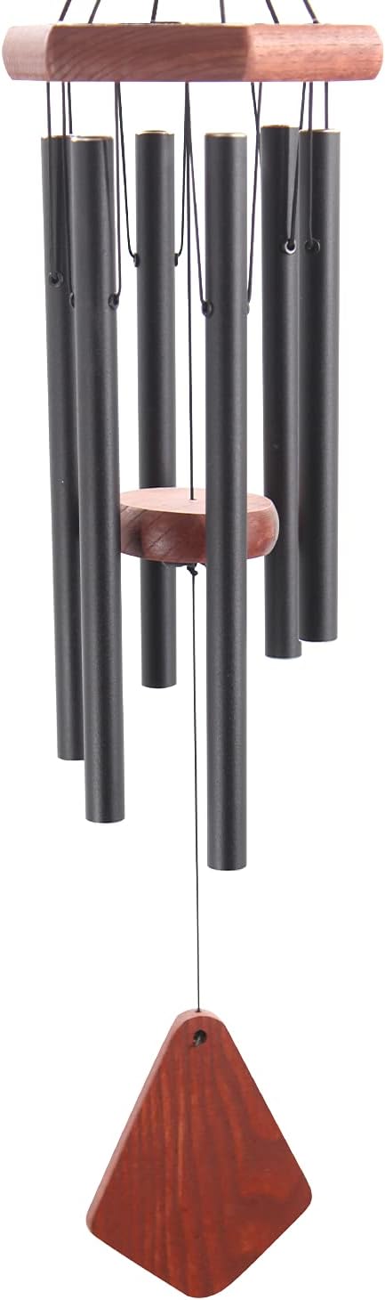 Small Wind Chimes for Outside, Wind Chimes Outdoor Tuned Soothing Melody, Wind Chime for Mom/Housewarming, Black WindChimes Outdoors Decoration.-Ruum Studio Home