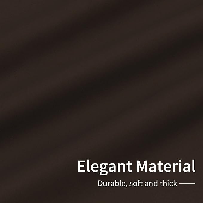 Easy-Going Blackout Curtains for Bedroom, Solid Thermal Insulated Grommet and Noise Reduction Window Drapes, Room Darkening Curtains for Living Room, 2 Panels(42x72 in, Dark Brown)-Ruum Studio Home