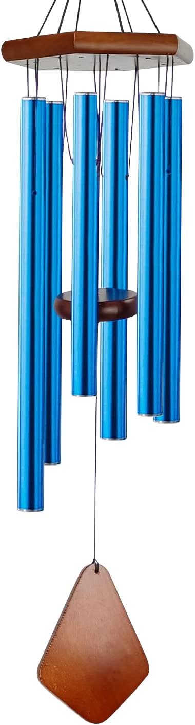 Wind Chimes for Outside, Windchime Outdoor with 6 Tuned Tubes, Elegant Chime for Garden Patio Decoration, Blue-Ruum Studio Home