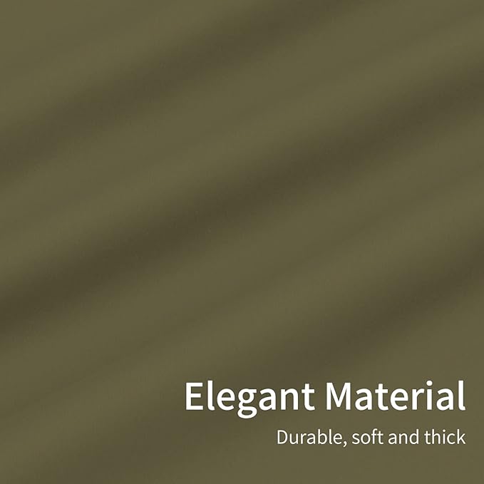 Easy-Going Blackout Curtains for Bedroom, Solid Thermal Insulated Grommet and Noise Reduction Window Drapes, Room Darkening Curtains for Living Room, 2 Panels(46x84 in, Khaki)-Ruum Studio Home