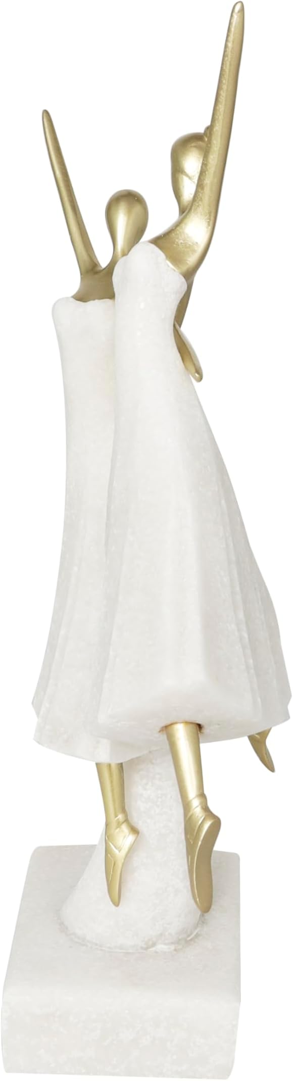 Deco 79 Polystone Dancer Decorative Sculpture Ballet Home Decor Statue with Gold Accents, Accent Figurine 9" x 4" x 13", Cream-Ruum Studio Home