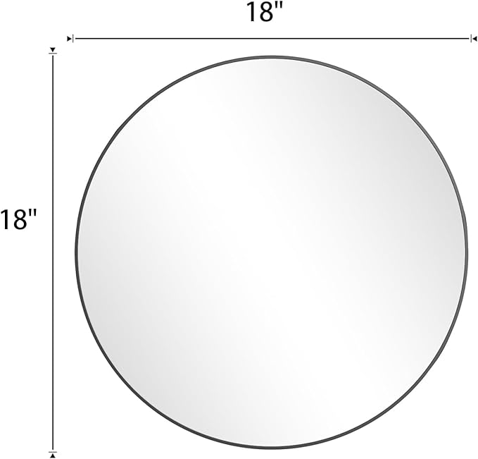 BEAUTYPEAK 18 Inch Round Mirror, Metal Frame Circle Mirror, Wall Mounted for Entryway, Bathroom, Vanity, Living Room, Black-Ruum Studio Home