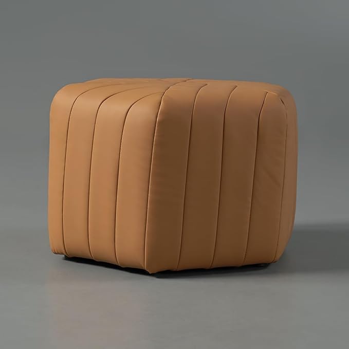 homary 18.5" Hexagonal Pouf Ottoman Upholstered, Velvet Footrest Rest Stools Modern Sofa Footrest Entryway Shoe Changing Stool, Low Coffee Table Footstool for Living Room/Bedroom/Entrway-Brown-Ruum Studio Home