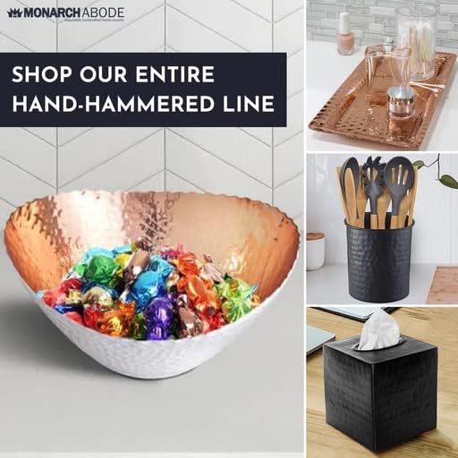 Monarch Abode Hand Hammered Decorative Bowl for Home Decor, 7.5-Inch Black and Copper Plated – Key Bowl for Entryway Table, Catch All, Decorative Fruit Basin, Key Holder, Bowls for Home Decor-Ruum Studio Home