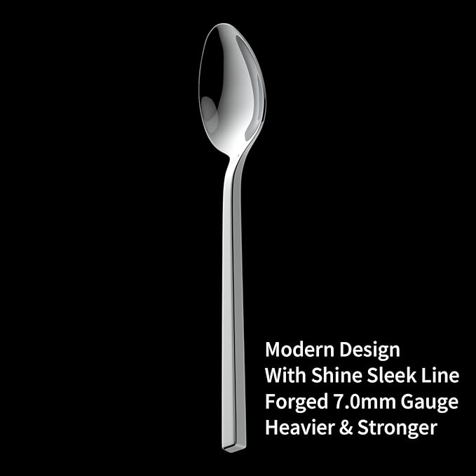 Alata Cube 20-Piece Forged Stainless Steel Flatware Set Cutlery Set,Silverware Set Service for 4,Mirror Finish,Dishwasher Safe-Ruum Studio Home