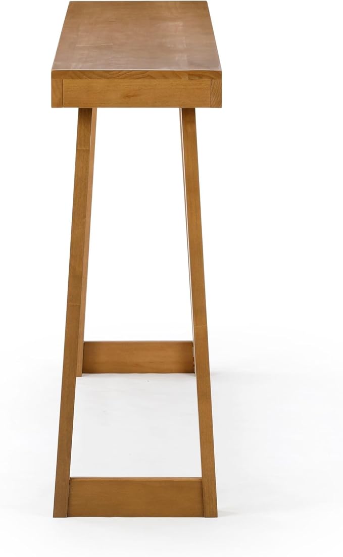 Plank+Beam Solid Wood Console Table, 66 Inch, Sofa Table, Narrow Entryway Table for Hallway, Behind The Couch, Living Room, Foyer, Easy Assembly, Pecan-Ruum Studio Home