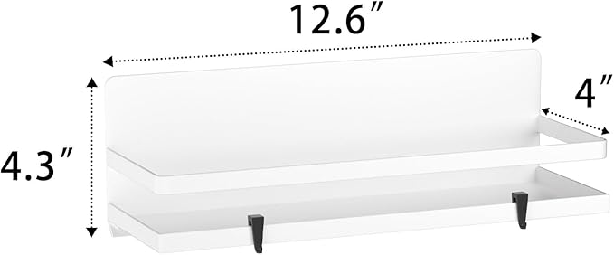 Magnetic Spice Rack Moveable Magnetic Shelf Organizer for Kitchen Refrigerator Microwave Oven Storage Rack Fridge Magnet Organizer,White,4 Packs-Ruum Studio Home