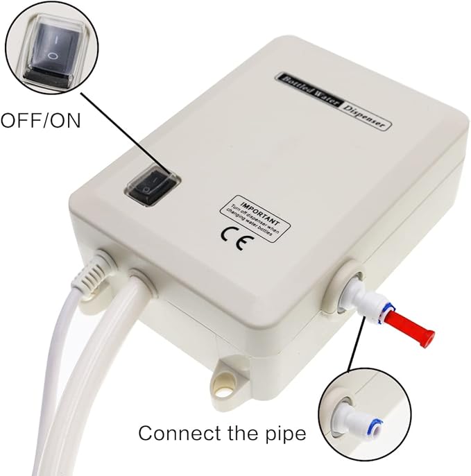 Bottle Water Dispenser Pump System, 20ft 110V AC US Plug High Flow Bottled Water Dispensering with Dual Inlet for Home Kitchen Coffee Tea Machines Water Dispenser Ice-Maker Refrigerator-Ruum Studio Home