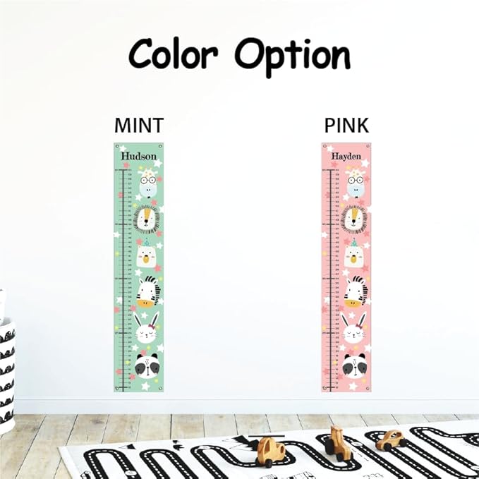 Personalized Canvas Growth Chart for Kids, Height Chart for Kids, Growth Chart Banner with Name-Ruum Studio Home