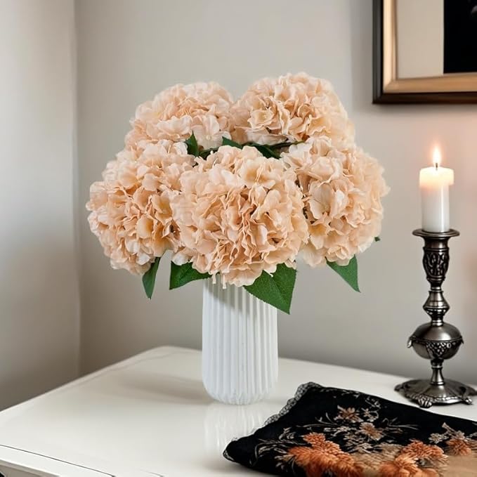 8pcs Fake Flowers Silk Hydrangea Artificial Flowers Bouquets Faux Hydrangea Stems for Home Table Centerpieces Wedding Party Decoration-Ruum Studio Home
