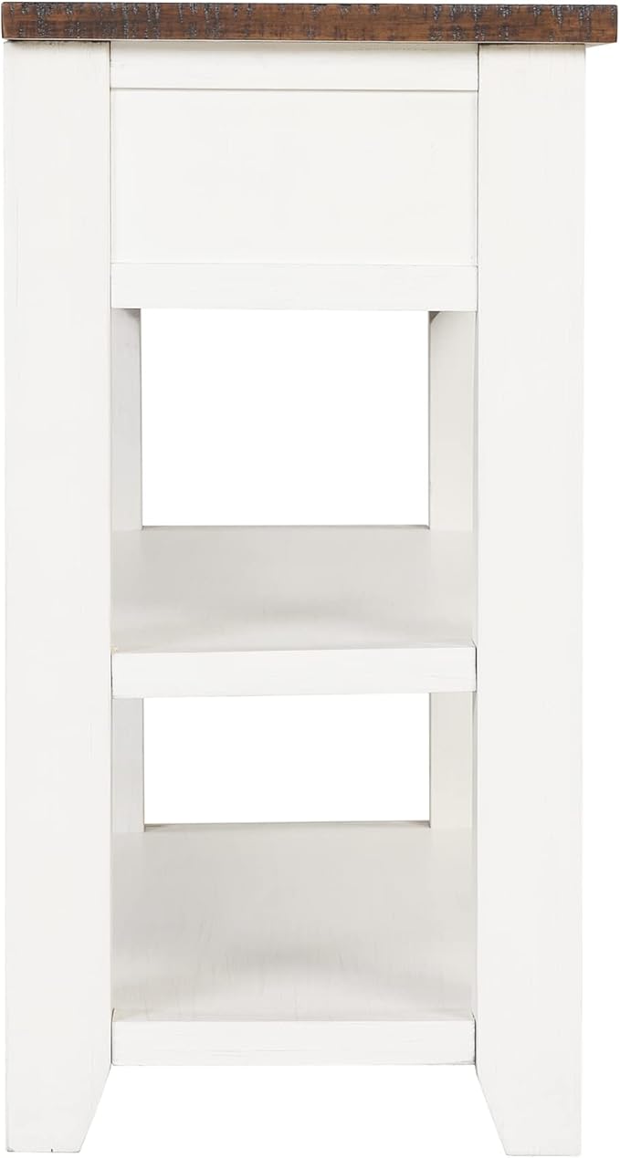 Solid Wood Console Table,Sofa Table with Storage Drawers and Bottom Shelf,Entryway Table for Entry Hallway Foyer Sofa Couch Table,Fully Assembled (48.8" Antique White)-Ruum Studio Home