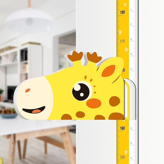 Kids Growth Chart Height Measure Wall Decal Animal Alphabet Stickers Giraffe Design Removable Wall Decorations-Ruum Studio Home