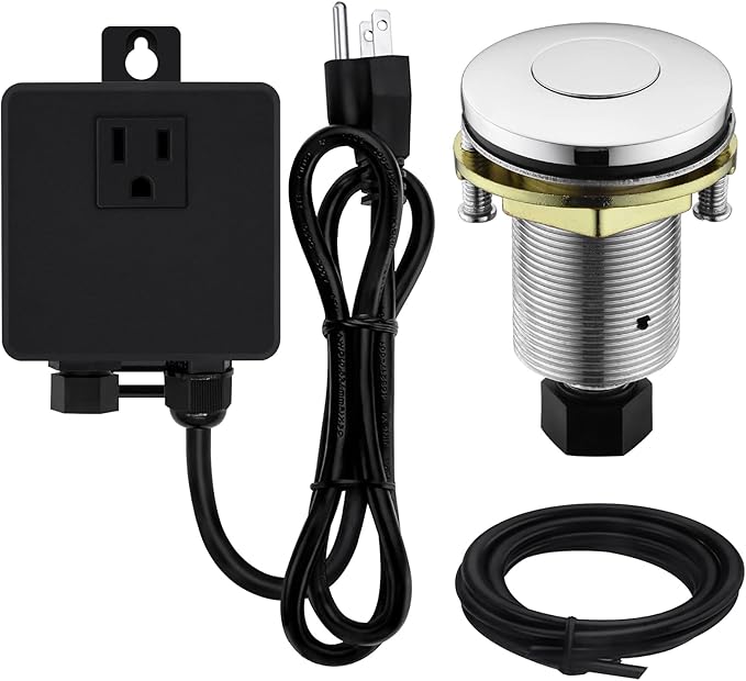 Garbage Disposal SinkTop Air Switch Kit with Stainless Steel Button,Chrome-Ruum Studio Home