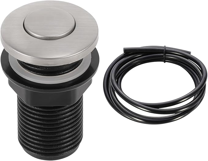 RQYEKDO Garbage Disposal Air Switch Kitchen Sink Top Long Stainless Steel Brushed Nickel Long 32mm/1.26 inch for Food and Waste Disposal On/Off Air Button Parts-Ruum Studio Home